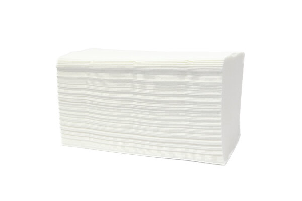 Falthandtücher DELUXE - 2 lagig - Zellstoff hochweiß - 21 x 21 cm - V-Falz - Zick-Zack - 2 Verpackungen = 6.300 Blatt