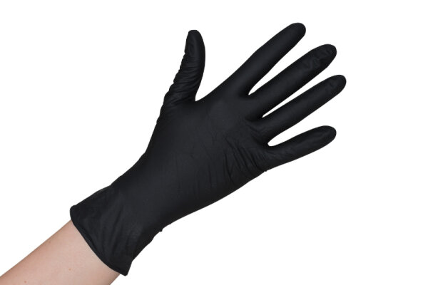 Latex Handschuhe DELUXE -  schwarz - ungepudert - 100 Stück