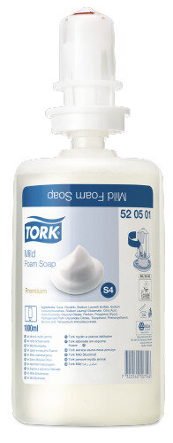 Tork S4 Premium - 520501 - 1000 ml - milde Schaumseife - 6 Kartuschen
